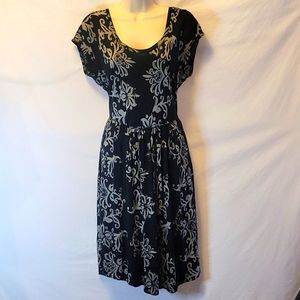 Cap sleeve drop waist dress